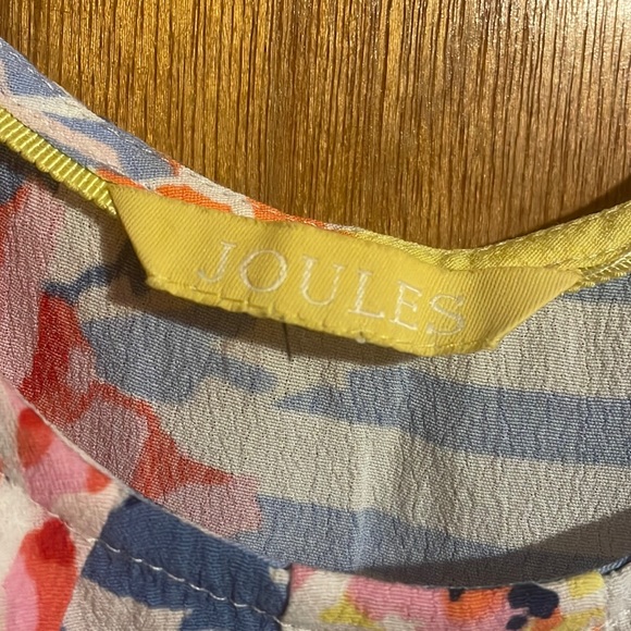 •JOULES•ALYSE BLUE & WHITE STRIPED FLORAL CAP SLEEVE TANK TOP BLOUSE SIZE SMALL - Picture 6 of 7